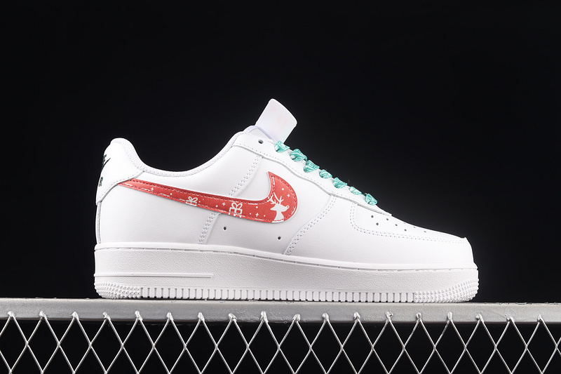 Nike Air Force 1 '07 Low White/White/Green/Red 5