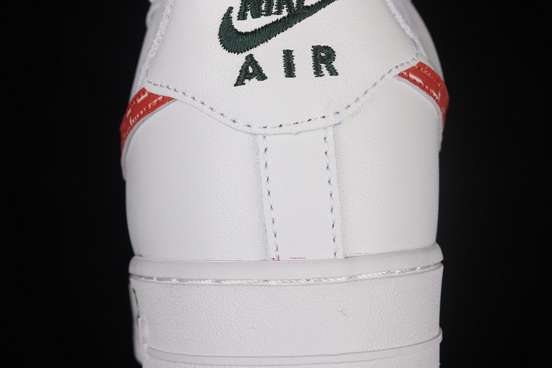 Nike Air Force 1 '07 Low White/White/Green/Red 7