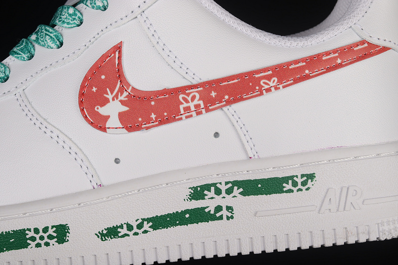 Nike Air Force 1 '07 Low White/White/Green/Red 15