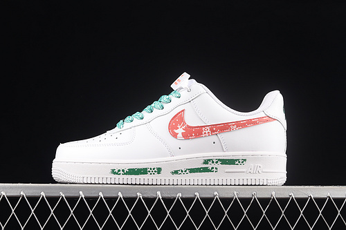 Nike Air Force 1 '07 Low White/White/Green/Red 19