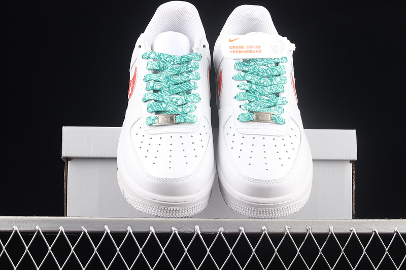 Nike Air Force 1 '07 Low White/White/Green/Red 21