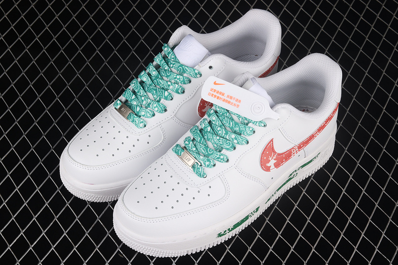 Nike Air Force 1 '07 Low White/White/Green/Red 29