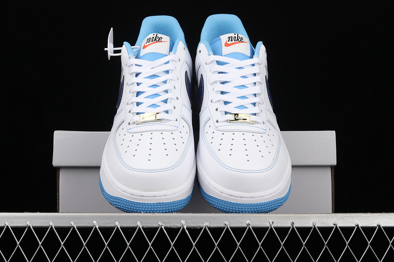 Air Force 1 Low First Use White/University Blue-Sail-Deep Royal Blue 27