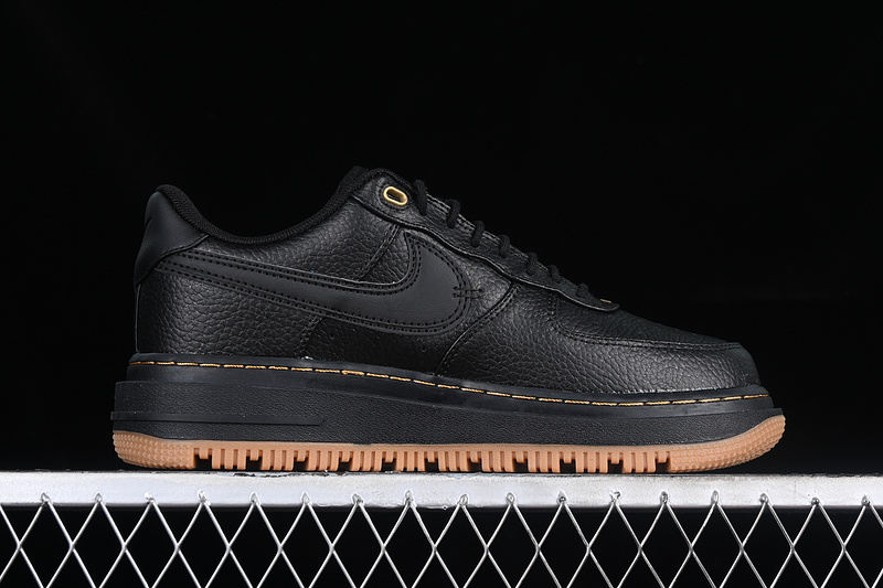 Nike Air Force 1 '07 Low Luxe Black/Black/Bucktan/Gum Yellow 3