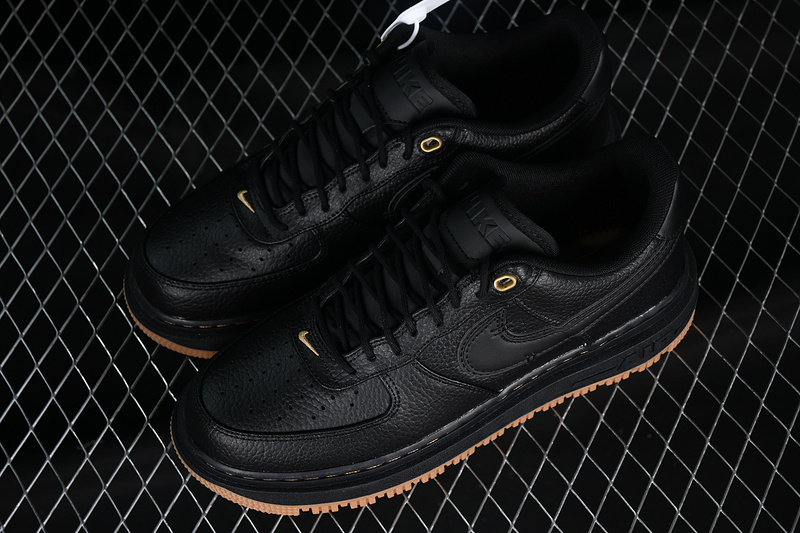 Nike Air Force 1 '07 Low Luxe Black/Black/Bucktan/Gum Yellow 7