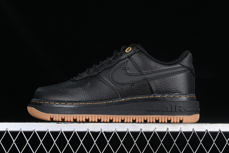 Nike Air Force 1 '07 Low Luxe Black/Black/Bucktan/Gum Yellow 27