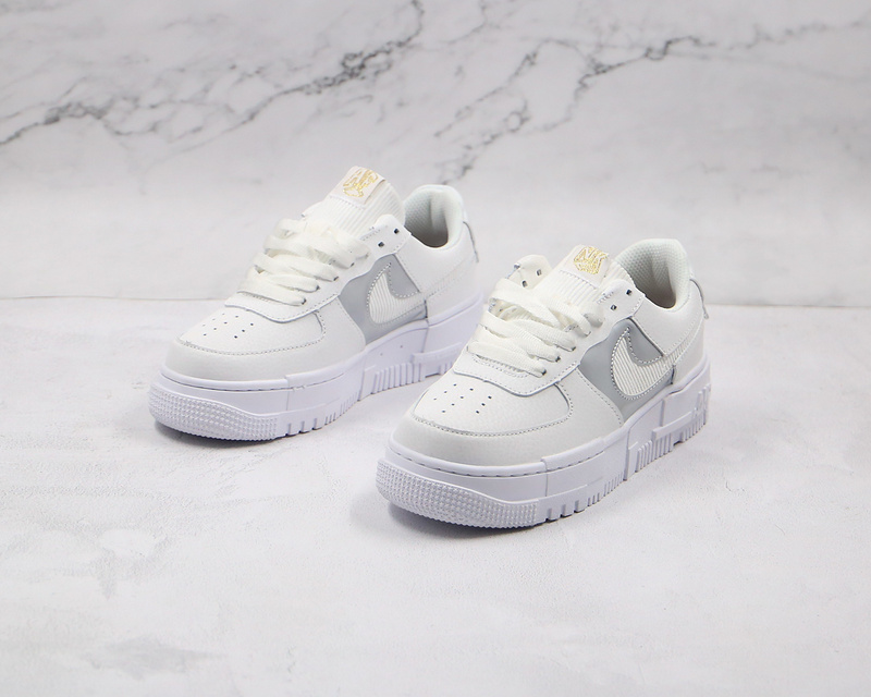 Air Force 1 Low Pixel Grey Gold Chain Summit White/Dark Beetroot/White 17