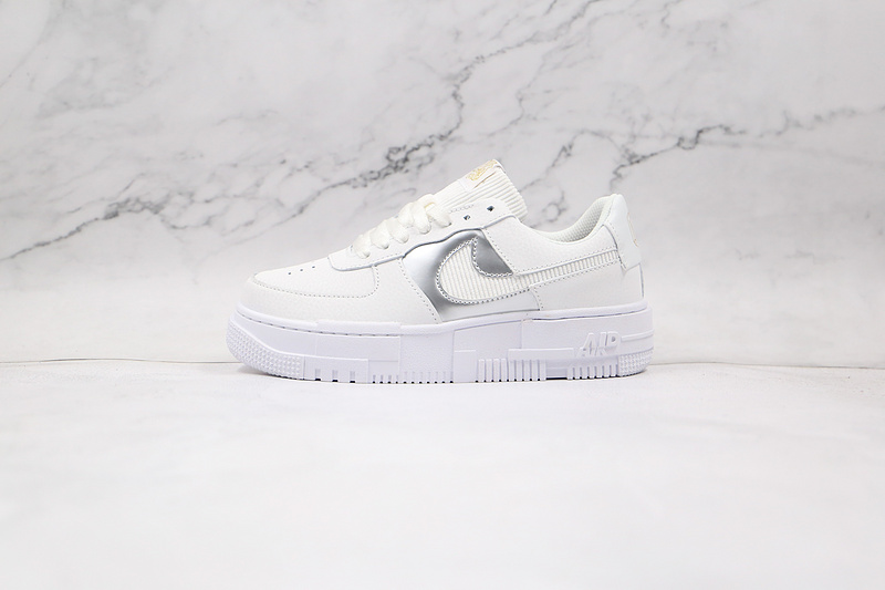 Air Force 1 Low Pixel Grey Gold Chain Summit White/Dark Beetroot/White 19