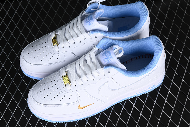 Nike Air Force 1 '07 Low White/Gold/Blue 19