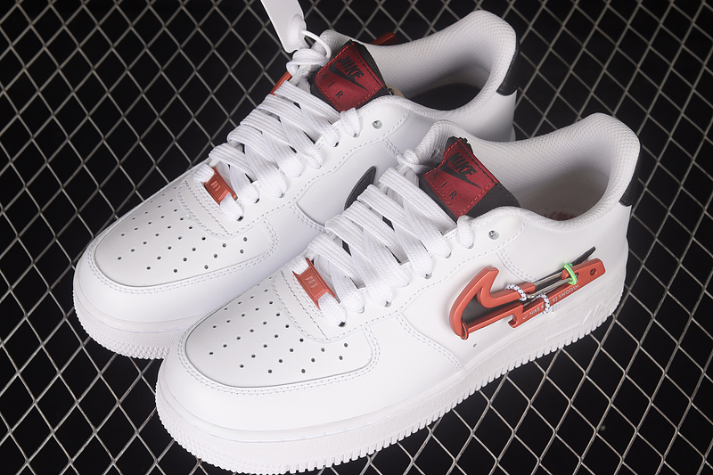 Air Force 1 Low 07 Premium Carabiner White/Pomegranate/Habanero Red/Black 27