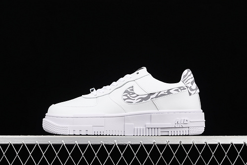 Air Force 1 Pixel Zebra White/White/Grey 9