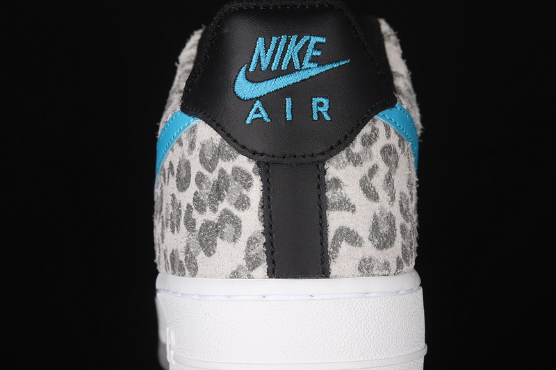 Air Force 1 Low Premium Snow Leopard Pure Platinum/Light Blue Fury/Black 19