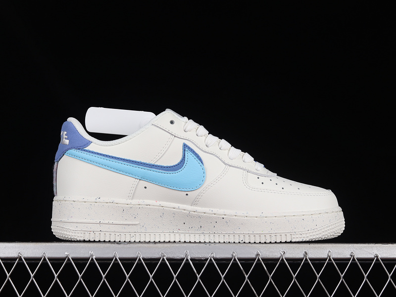 Air Force 1 Low Lv8 Gs Sail/Medium Blue/Black/Blue Chill 13