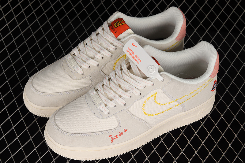 Air Force 1 Low 07 White/Sail-Bleached Coral-Solar Flare 23