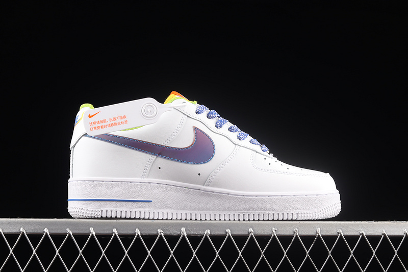 Air Force 1 Low Gs Iridescent Swoosh White/Green-Blue 15