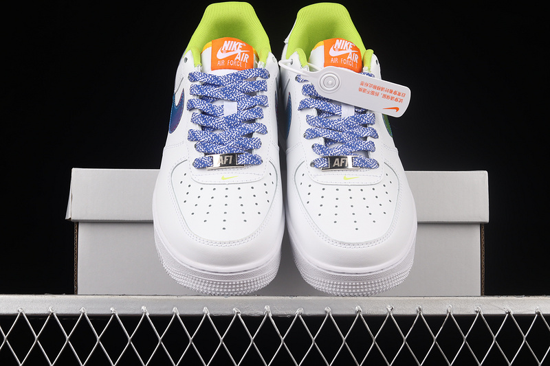 Air Force 1 Low Gs Iridescent Swoosh White/Green-Blue 27