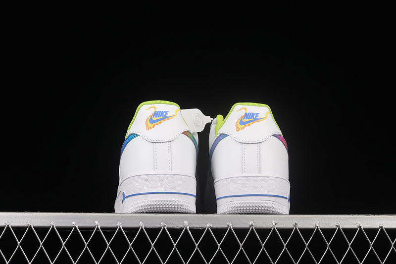 Air Force 1 Low Gs Iridescent Swoosh White/Green-Blue 29