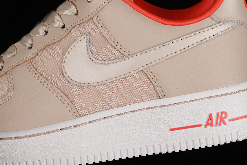 Air Force 1 Low 07 Fossil Stone/Laser Crimson/White 3