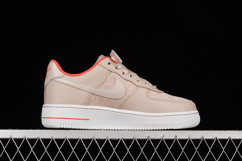 Air Force 1 Low 07 Fossil Stone/Laser Crimson/White 19