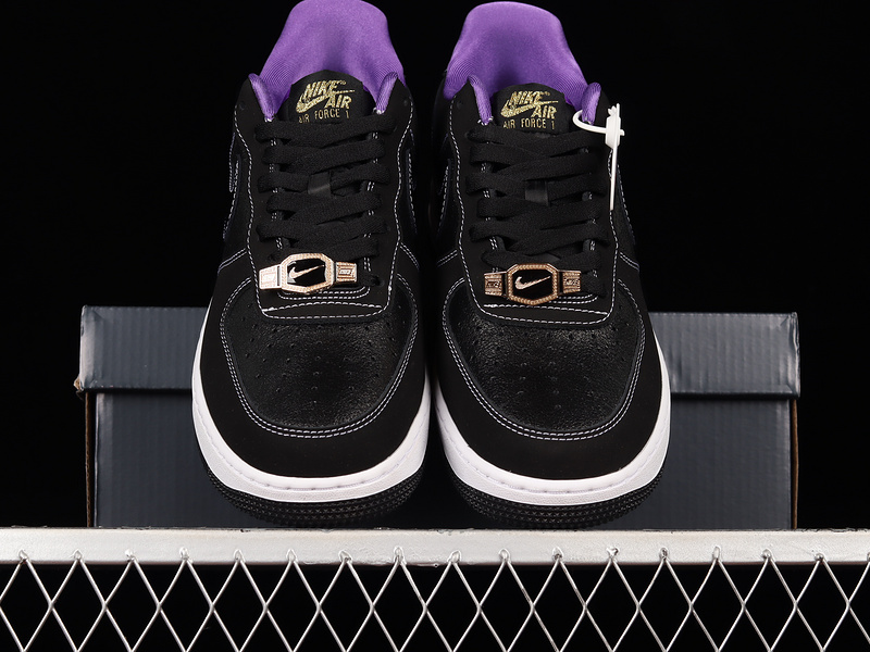 Air Force 1 Low World Champ Black/Metallic Gold-Purple 7