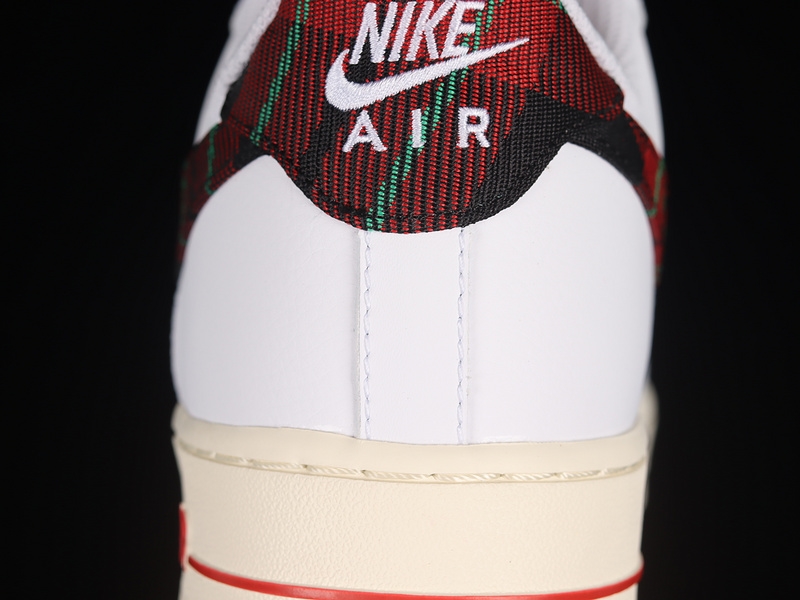 Air Force 1 Low 07 Tartan Plaid White/Stadium Green/Pale Ivory/University Red 5