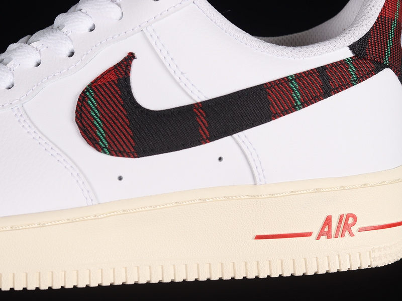 Air Force 1 Low 07 Tartan Plaid White/Stadium Green/Pale Ivory/University Red 21