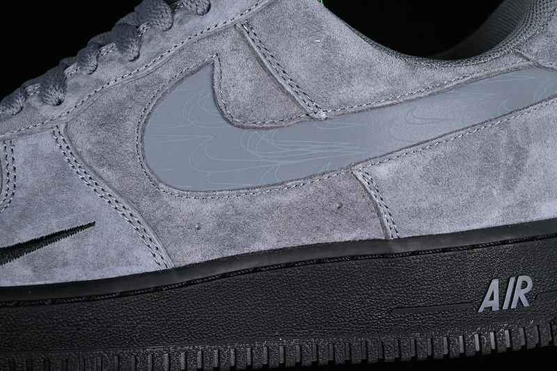 Nike Air Force 1 '07 Lv8 Reflective Swoosh Cool Grey/Black/Cool Grey 19