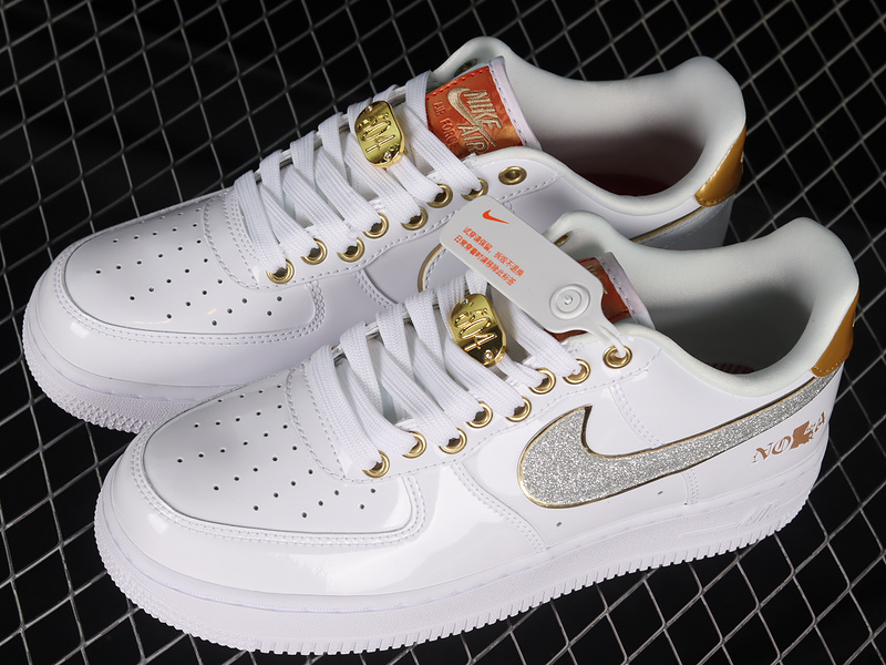 Air Force 1 Low Nola White/Multi-Color/Metallic Gold/University Red 7