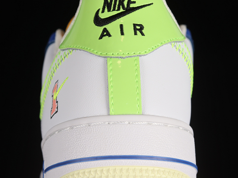 Air Force 1 Low Gs Player One White/Laser Orange-Ghost Green-Spring Grey Heather 3