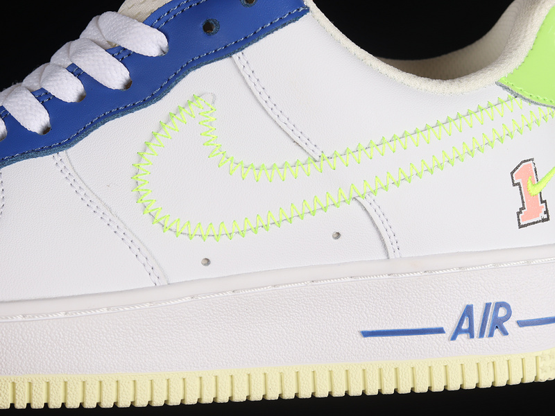 Air Force 1 Low Gs Player One White/Laser Orange-Ghost Green-Spring Grey Heather 7