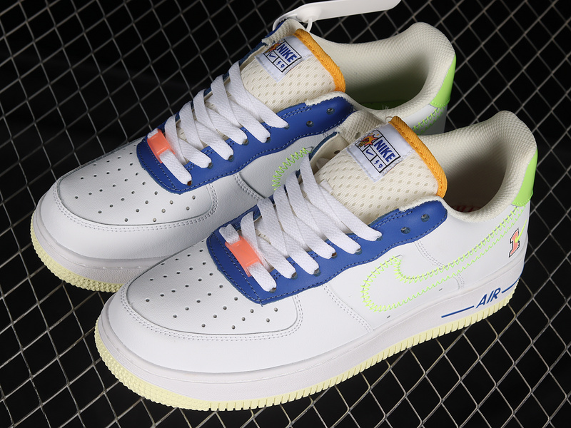 Air Force 1 Low Gs Player One White/Laser Orange-Ghost Green-Spring Grey Heather 23