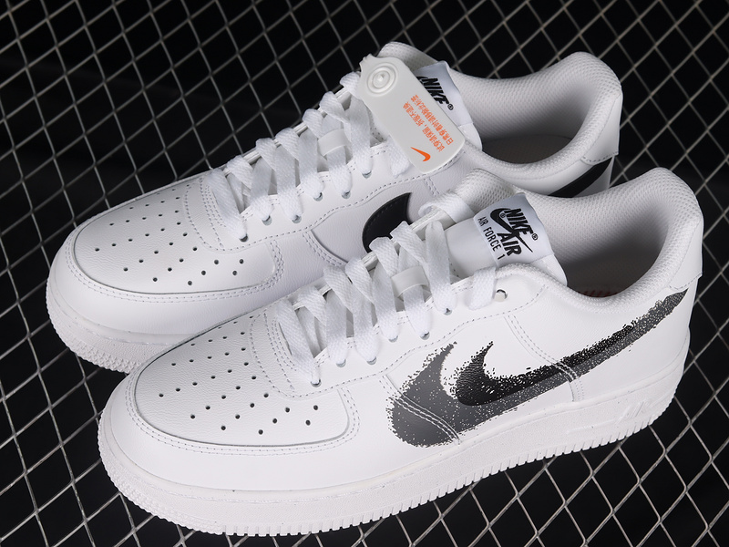 Air Force 1 Low Spray Paint Swooshes White/Black 27