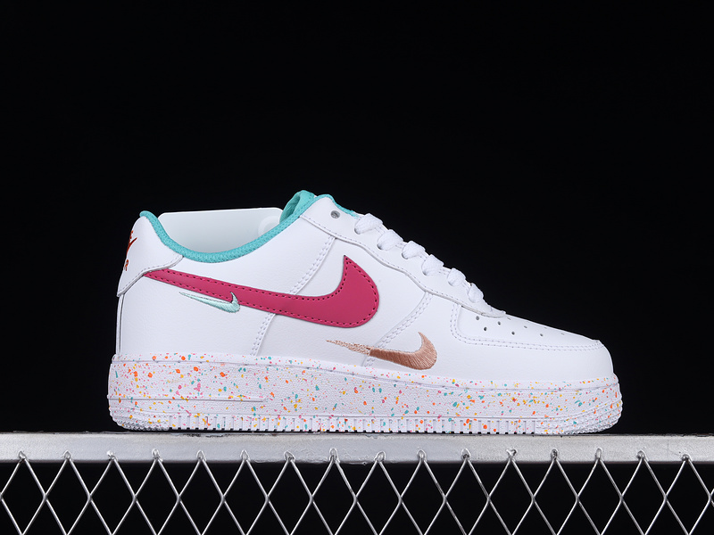 Air Force 1 Low Lv8 Gs Leap High White/Washed Teal/Safety Orange 17