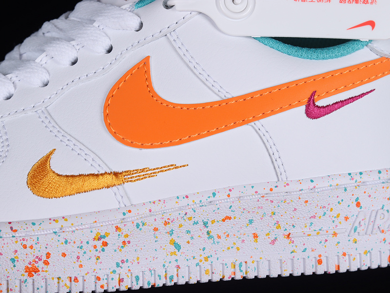 Air Force 1 Low Lv8 Gs Leap High White/Washed Teal/Safety Orange 19