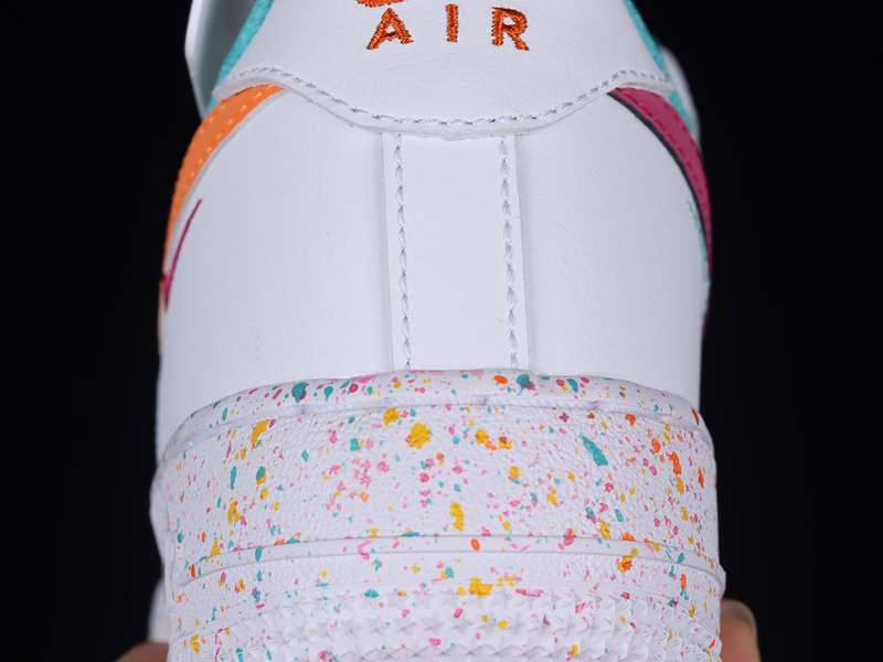 Air Force 1 Low Lv8 Gs Leap High White/Washed Teal/Safety Orange 25