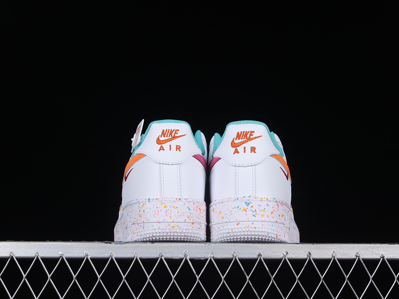 Air Force 1 Low Lv8 Gs Leap High White/Washed Teal/Safety Orange 27