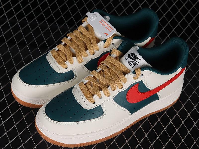 Air Force 1 Low Dark Green/Sail/Red 13