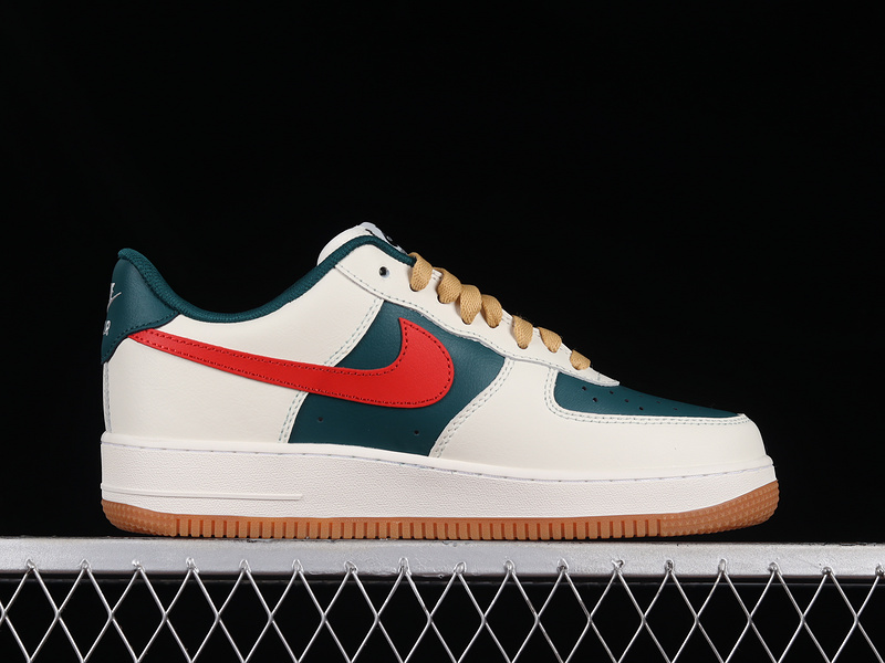 Air Force 1 Low Dark Green/Sail/Red 21