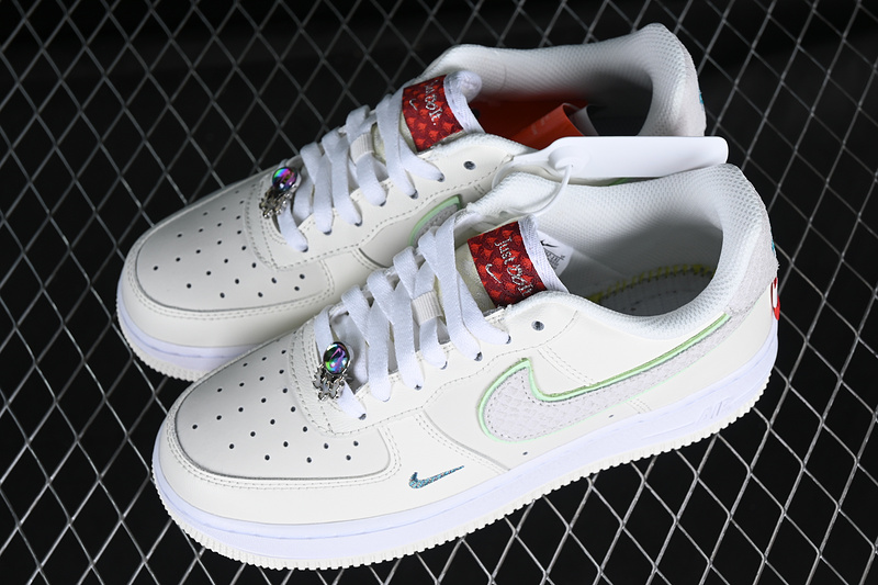 Nike Air Force 1 '07 Low White/Grey/Green/Orange 25