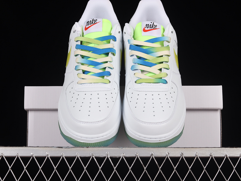 Ir Force 1 07 Su19 White/Fluorescent Green Blue 15