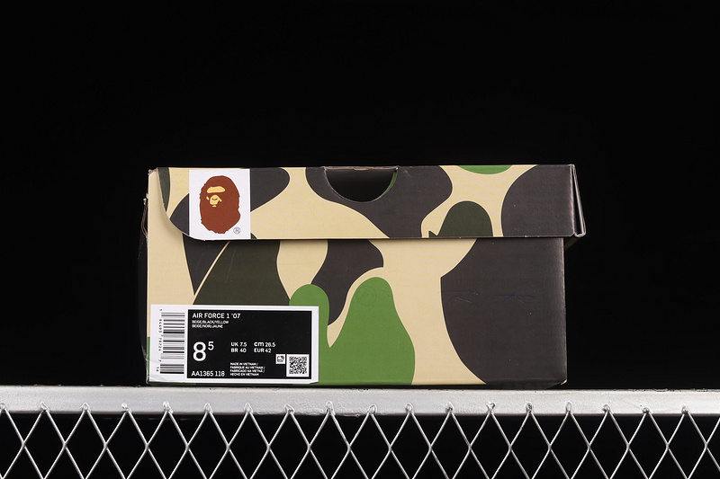 Bape X Air Force 1 Low 07 Beige/Black/Camo 23