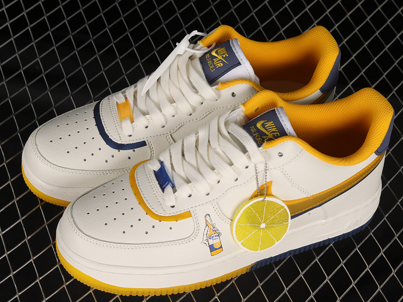 Air Force 1 Low Lv8 Corona Double Swoosh White/Blue/Yellow 17