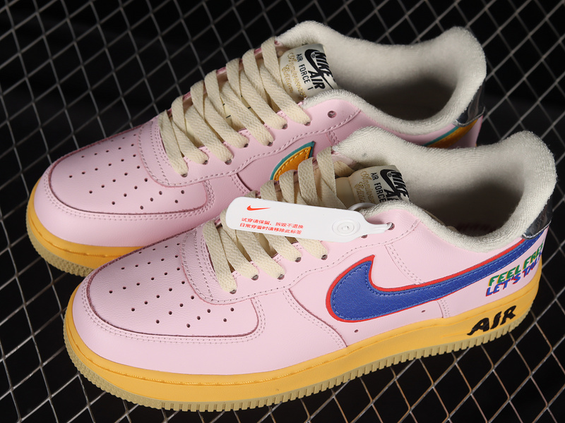 Air Force 1 Low Feel Free, Let's Talk Pink Foam/Hyper Royal/University Red 9