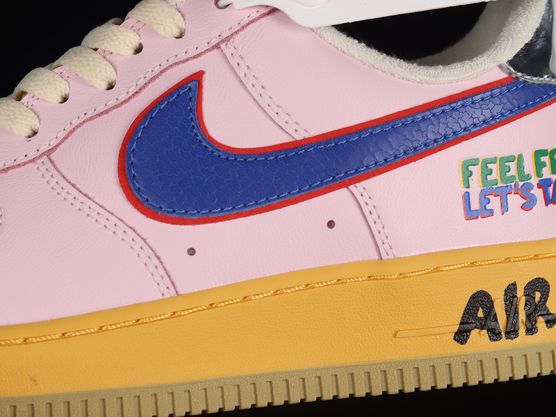 Air Force 1 Low Feel Free, Let's Talk Pink Foam/Hyper Royal/University Red 13