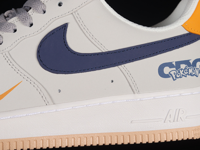 Air Force 1 Low 07 Light Grey/Navy Blue/White-Orange 5