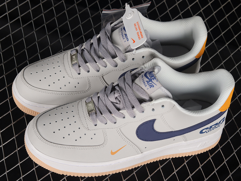 Air Force 1 Low 07 Light Grey/Navy Blue/White-Orange 9