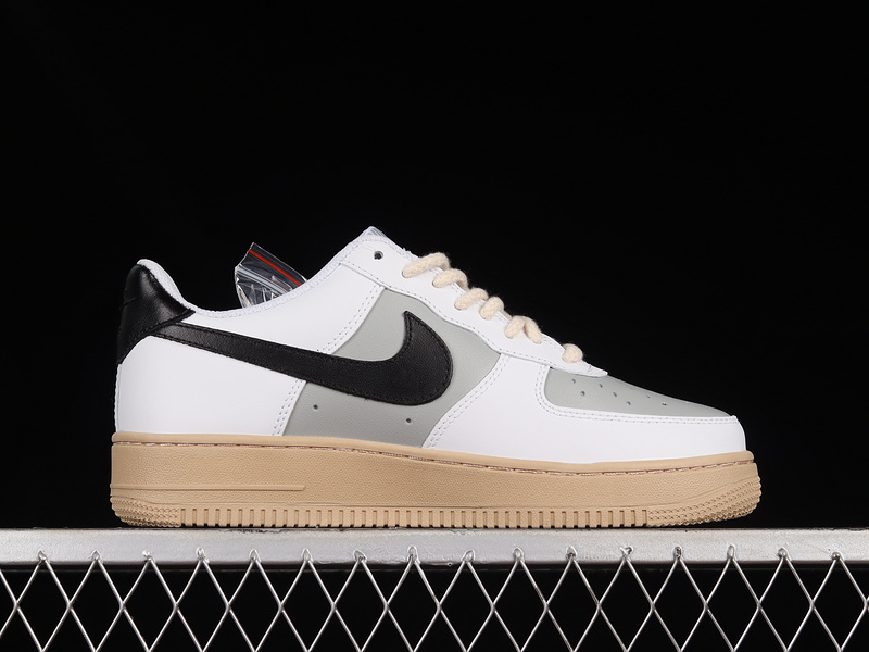 Air Force 1 Low 07 White/Black/Light Grey-Light Khaki 5