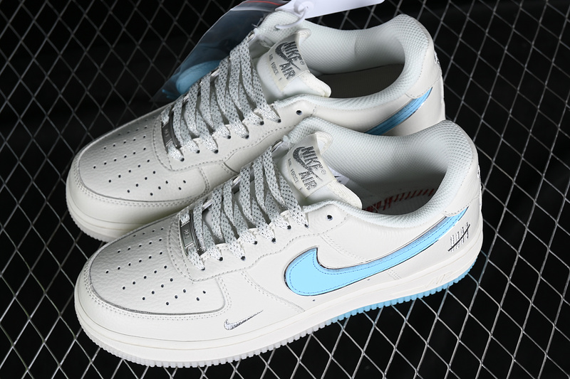 Nike Air Force 1 '07 Low White/Blue/Silver 25