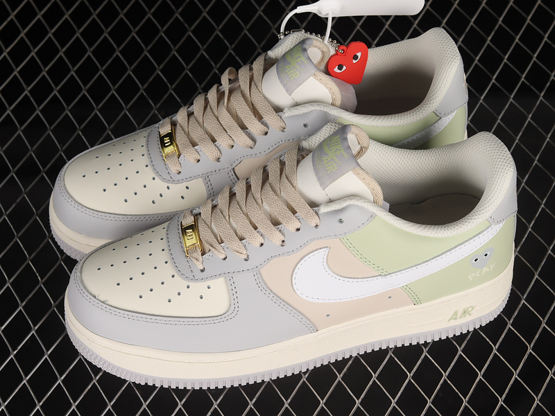 Garcons Nike Air Force 1 '07 Low White/Green/Purple 13