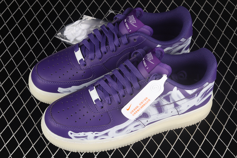 Nike Air Force 1 '07 Skeleton Qs White/Purple 13